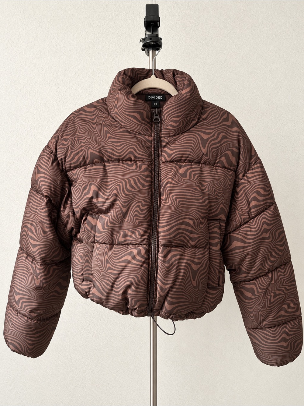 Divided Brown Swirl Puffer Jacket 🤎